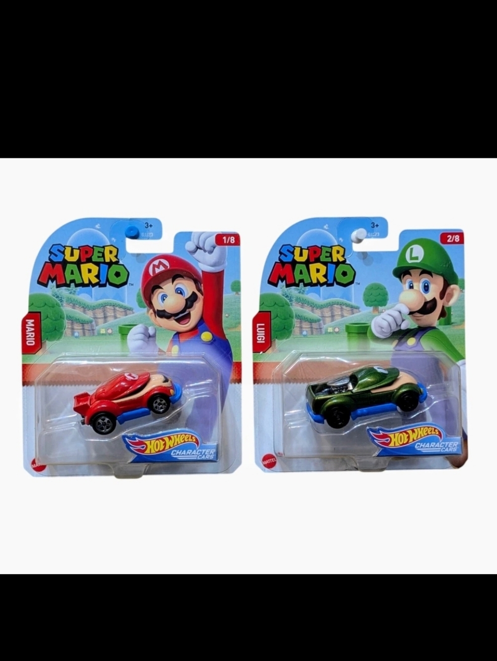 Hot Wheels Super Mario Character Cars Mario & Luigi 2019